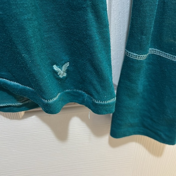 American Eagle Outfitters Teal Long Sleeve Top - Picture 3 of 4